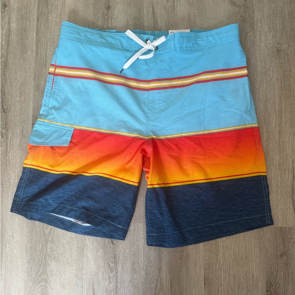Colorful Striped Board Shorts